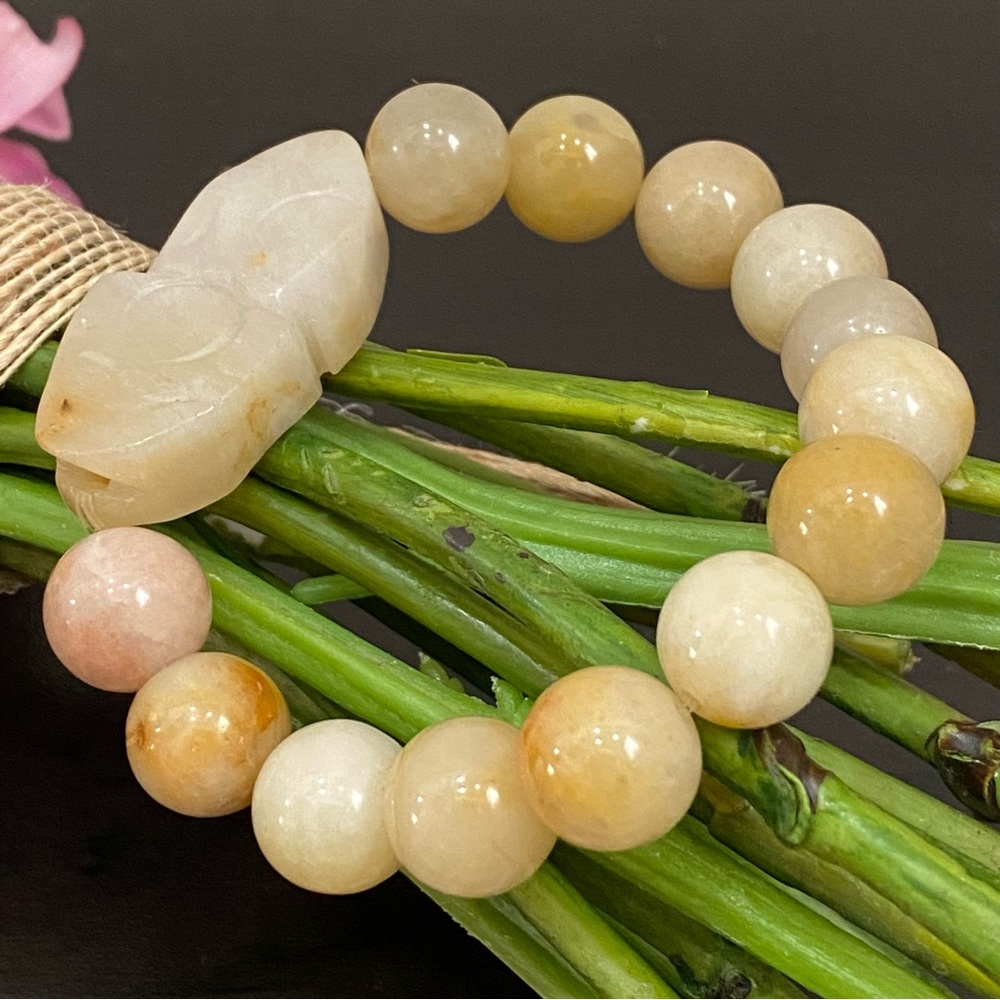 Handmade Pi Xiu Moonstone Natural Gemstone Lucky Bracelet One Size